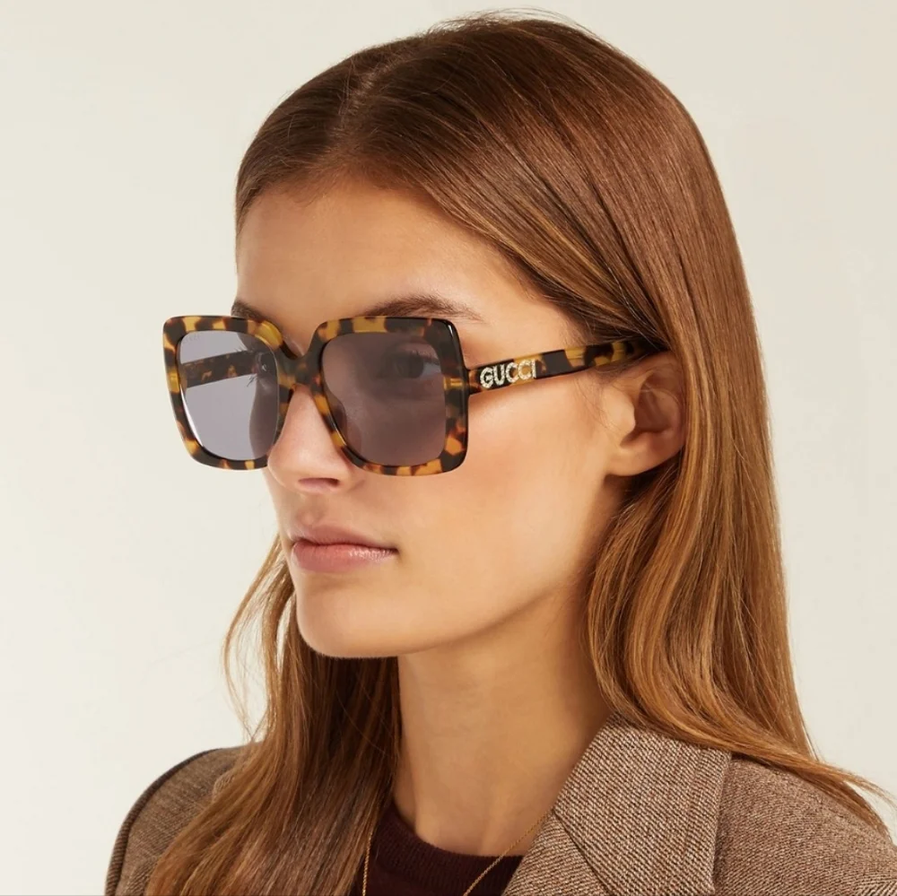Gucci Oversized Tortoiseshell Square Sunglasses